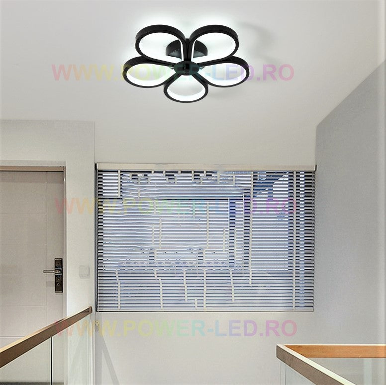 Aplica LED Mini FLOWER Black Echivalent 250W