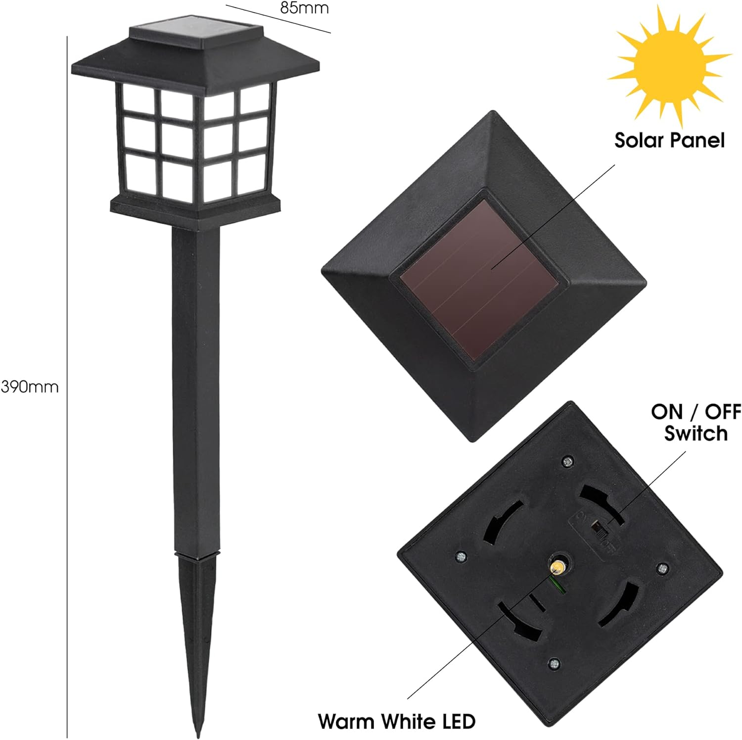 SET 2 Felinare LED Gradina Solar PAST