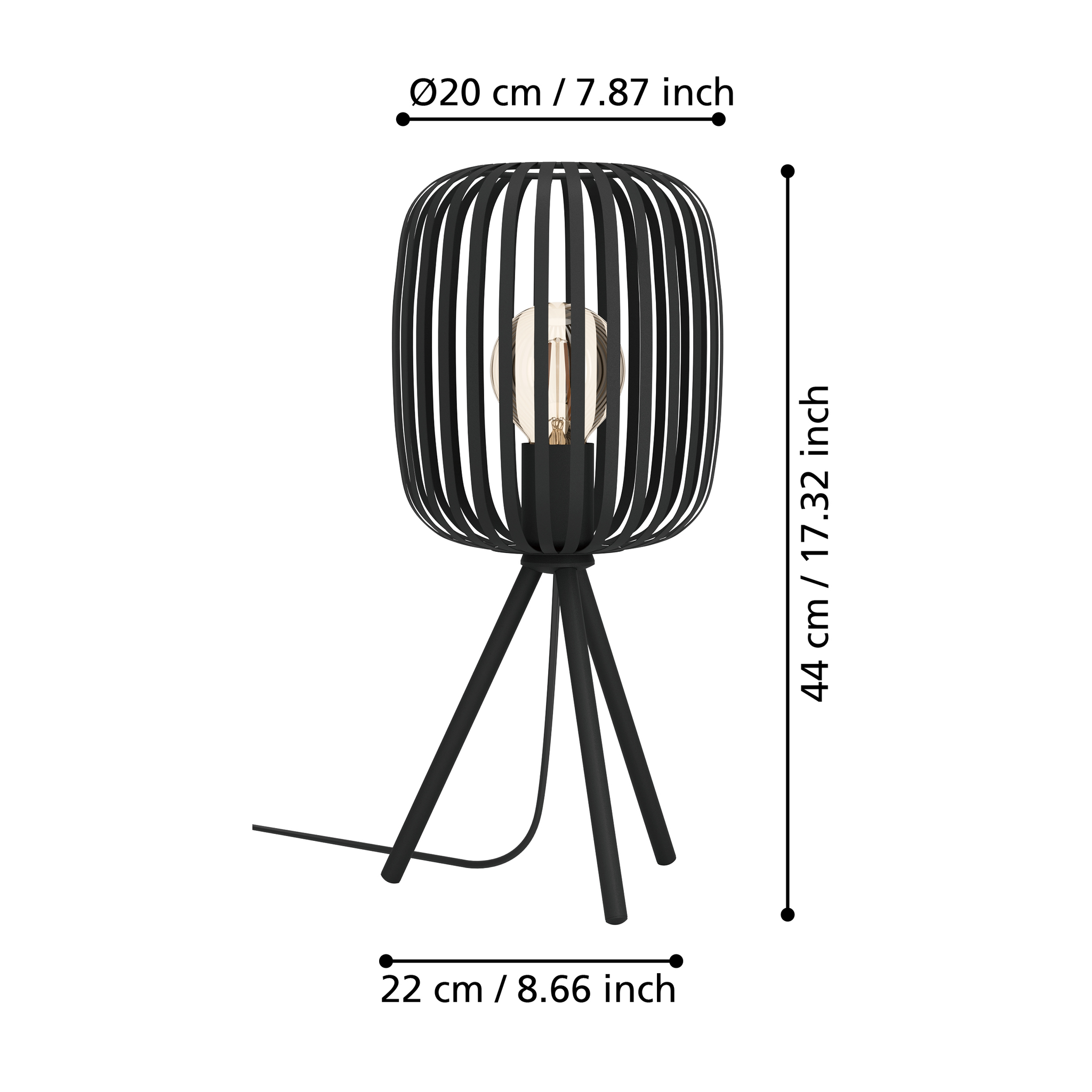 Veioza Decorativa ROMAZZINA Black Ø20CM