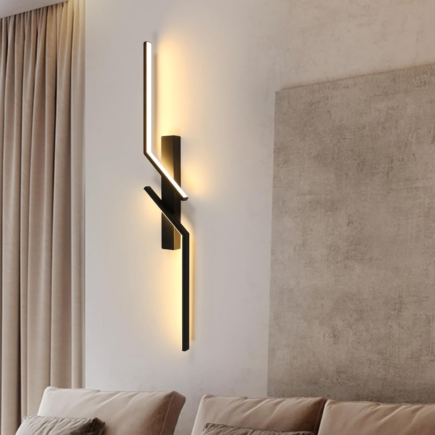 Aplica LED Modern Lines Black 60cm Echivalent 100W NEAGRA / MINIMALIST DESIGN / 60CM Wall Light Fixtures