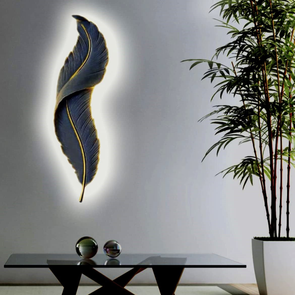 Aplica LED BLACK Luxury Feather XXL 40W 90CM