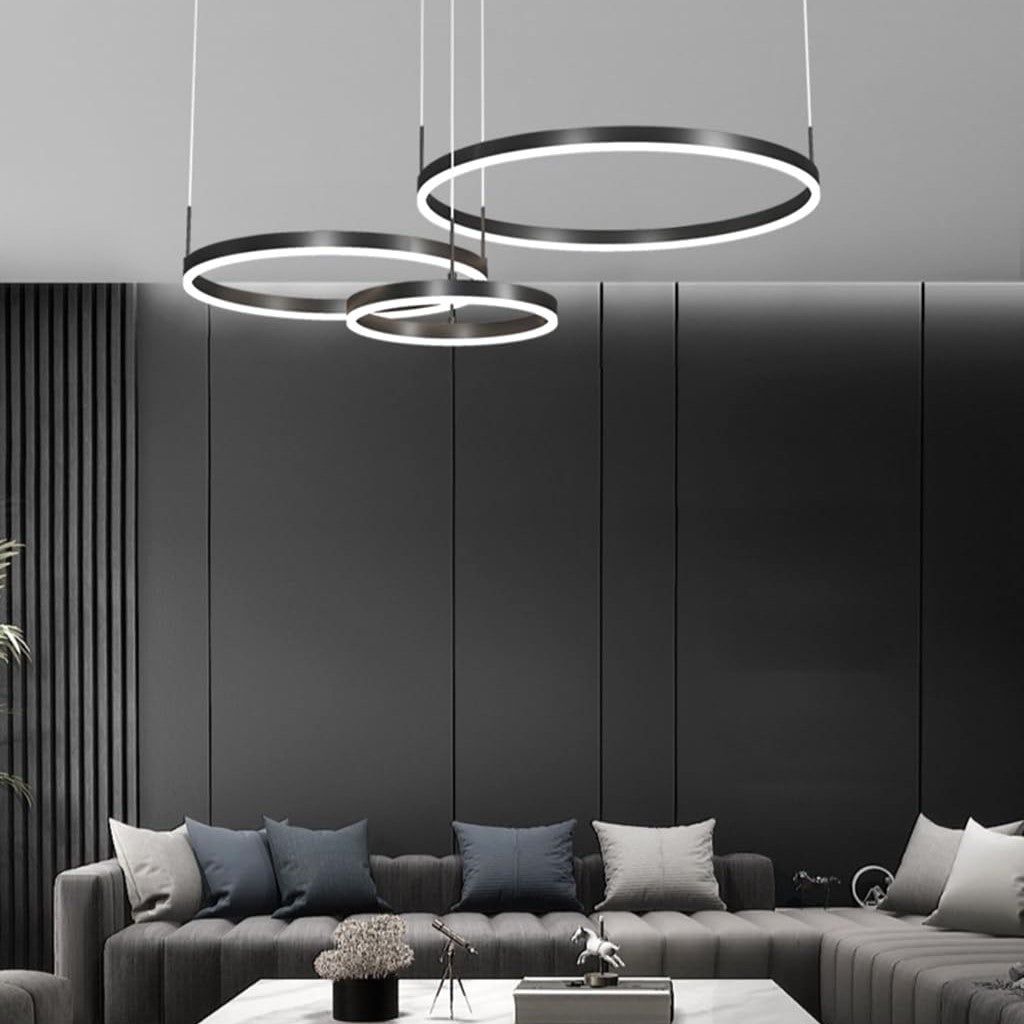 Lustra LED WONDERLAND Black 3 Segmente Mobile - 40+60+80cm Echivalent 800W