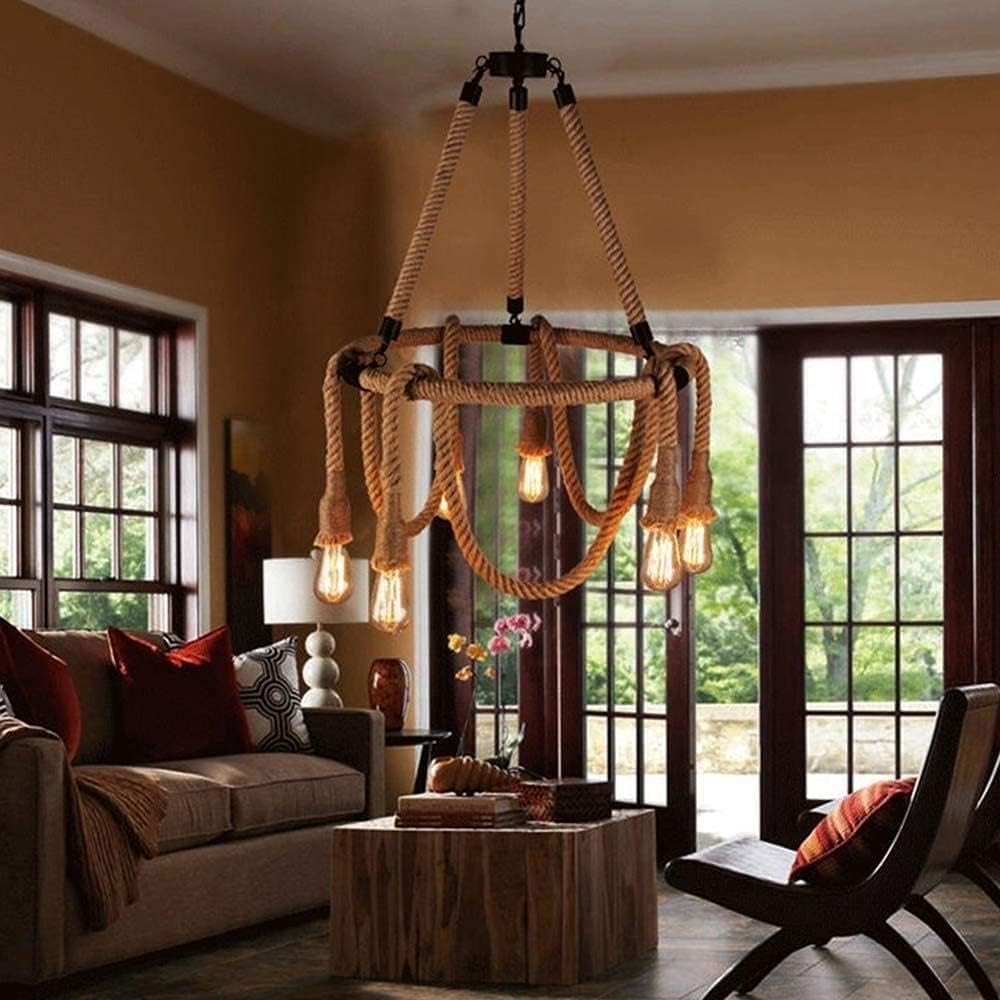 Lustra Vintage Rope Circle 6xE27