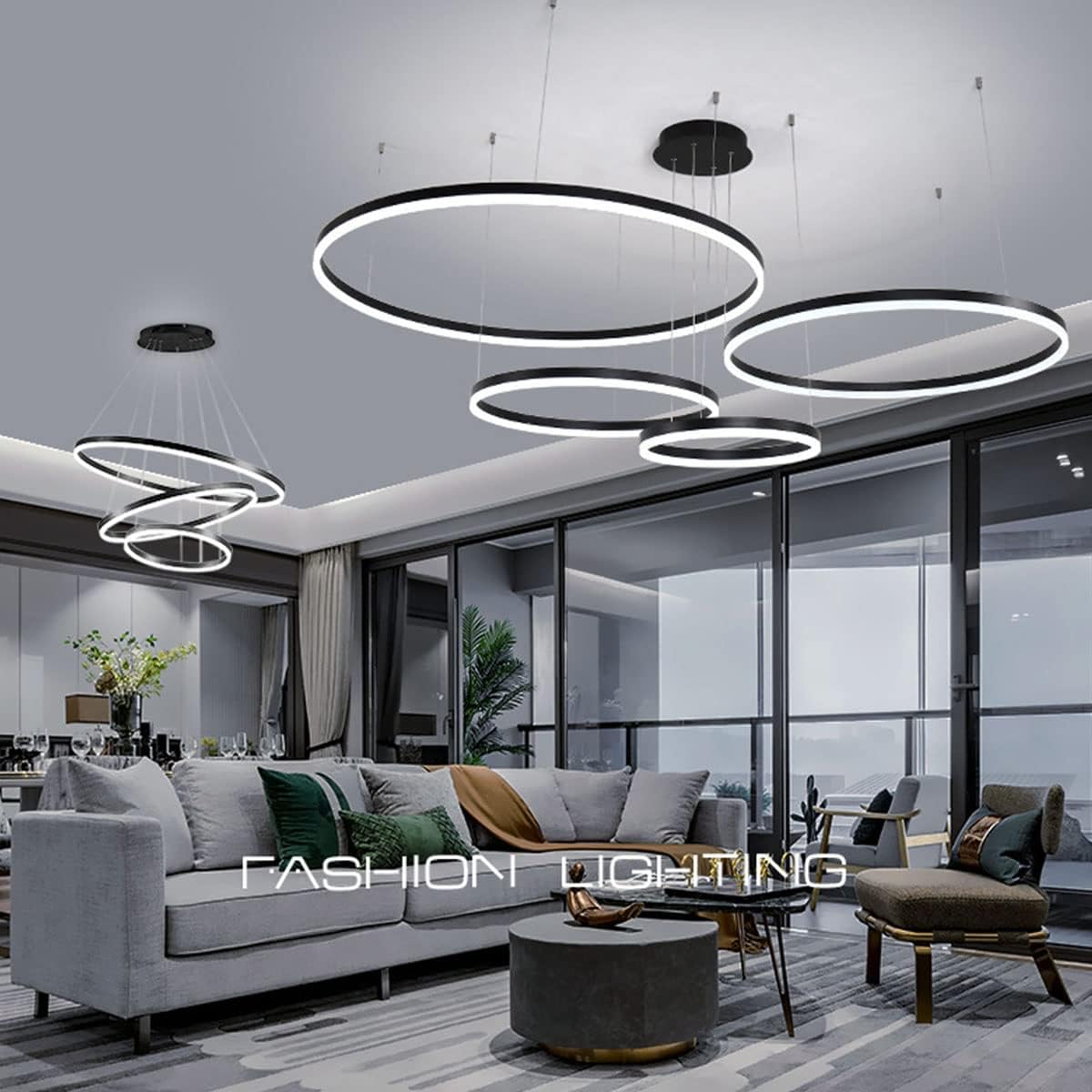 Lustra LED WONDERLAND Black 4 Segmente Mobile Echivalent 800W