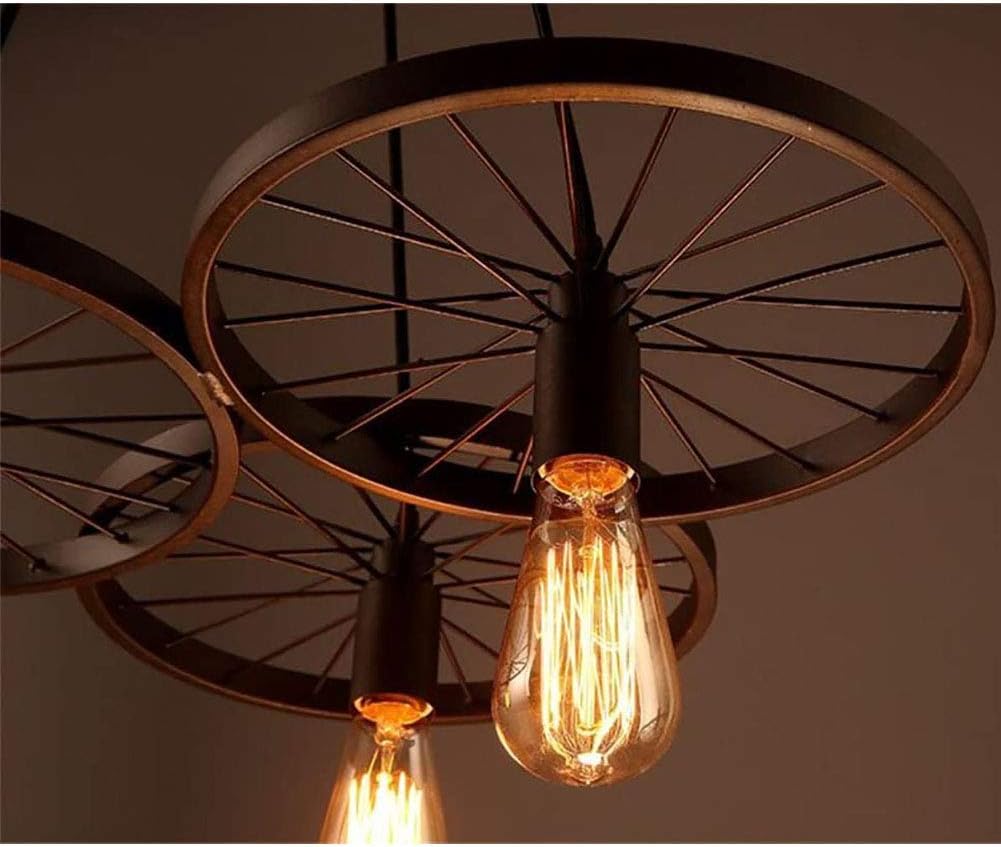 Lustra Vintage Wheels Black 6xE27 NEAGRA / VINTAGE SI RETRO DESIGN Lighting Fixtures