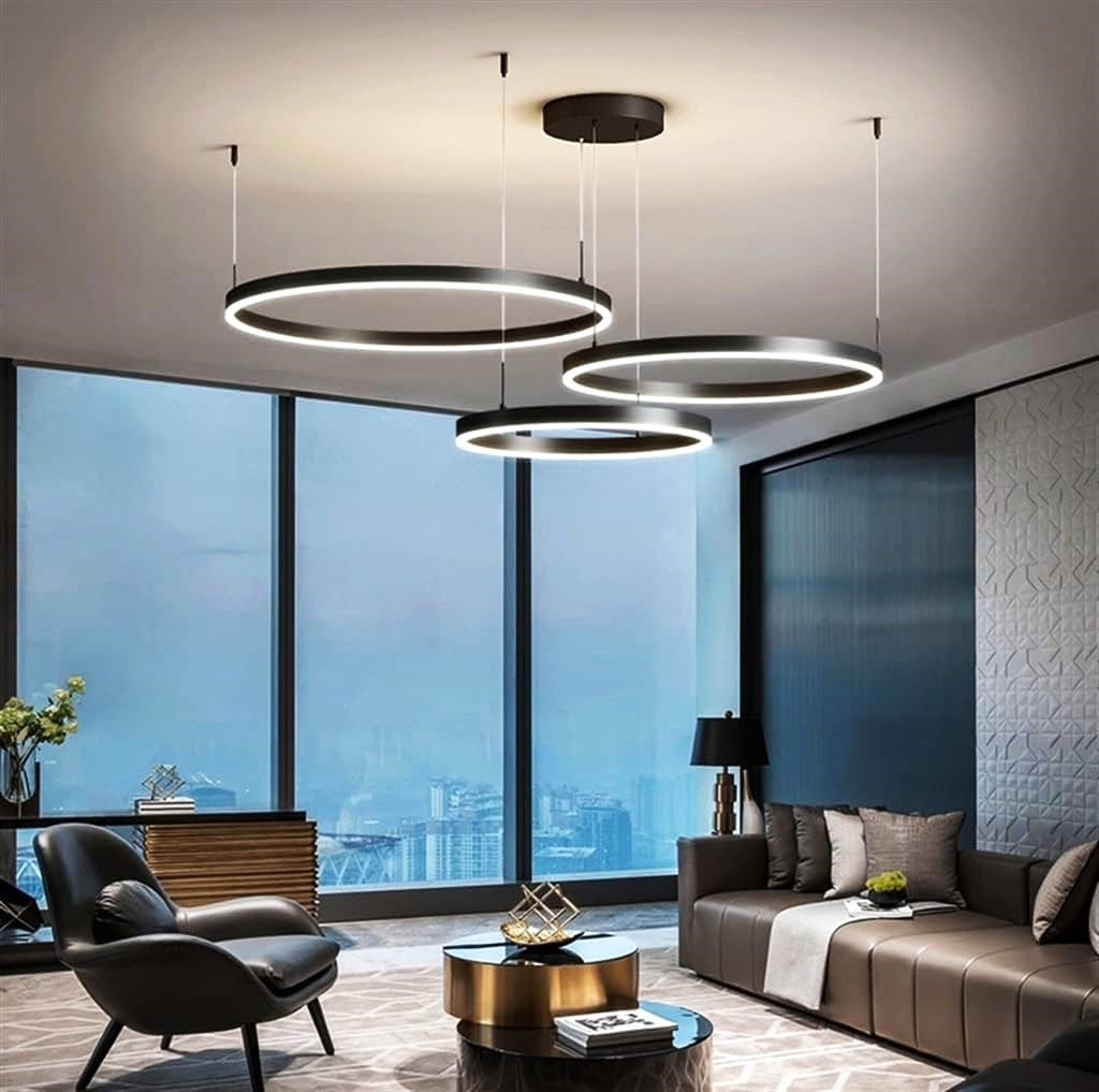 Lustra LED WONDERLAND Black 3 Segmente Mobile Telecomanda - 30+40+60cm