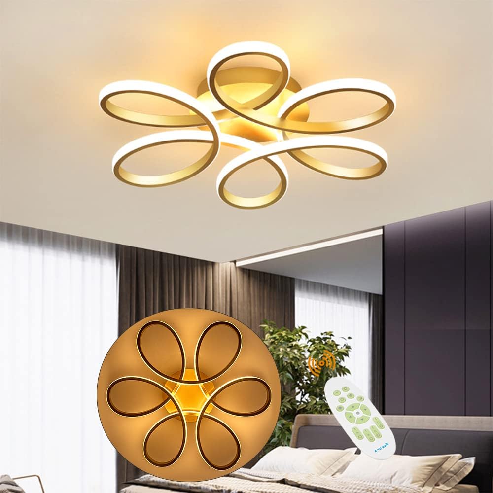 Lustra LED DAISY Gold Echivalent 500W Telecomanda