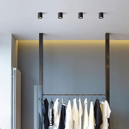 Spot LED Cilindric Aplicat Orientabil Negru 10W Lumina Neutra