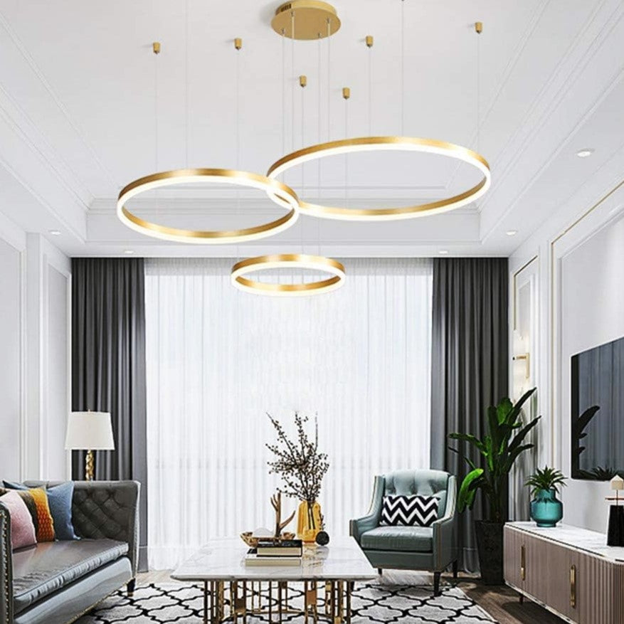 Lustra LED WONDERLAND GOLD 3 Segmente Mobile Telecomanda - 30+40+60cm