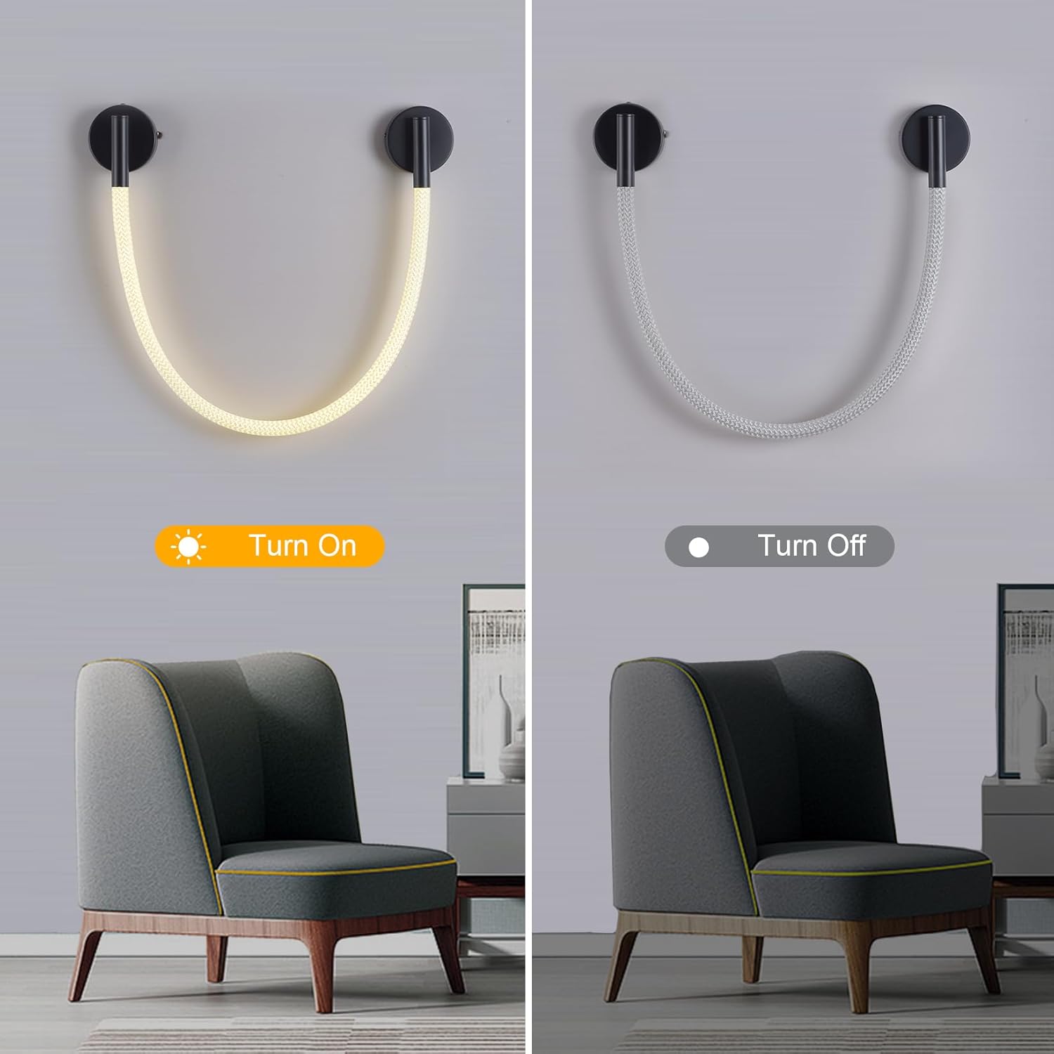 Aplica LED Nordic Style Light Rope Tube G4011 Black