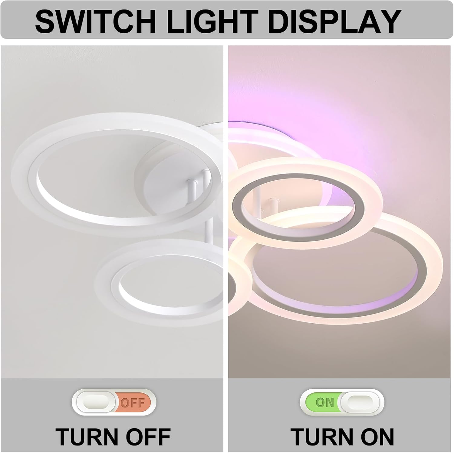 Lustra LED 4 Circle RGB Echivalent 500W Telecomanda