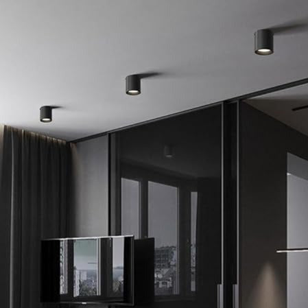 Spot LED Cilindric Aplicat Orientabil Negru 10W Lumina Neutra