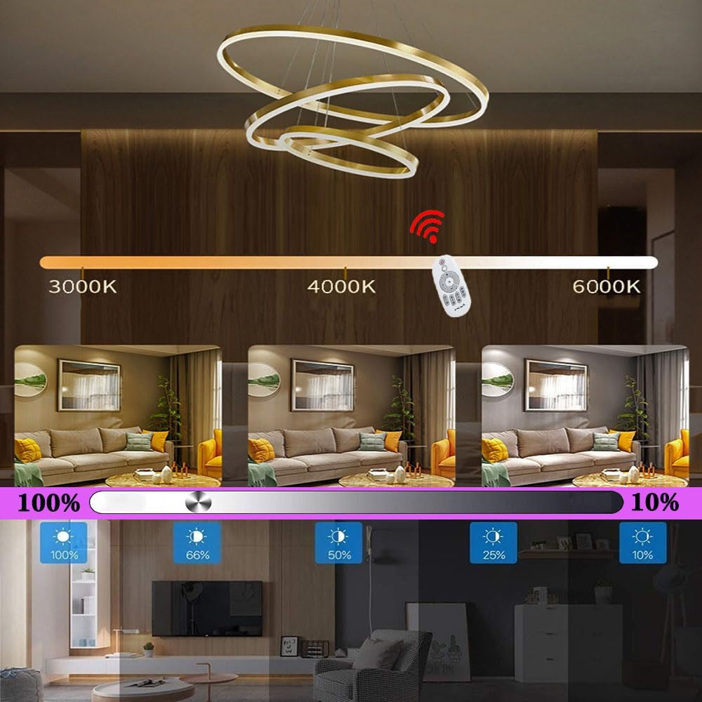 Lustra LED WONDERLAND Gold 3 Segmente Echivalent 600W