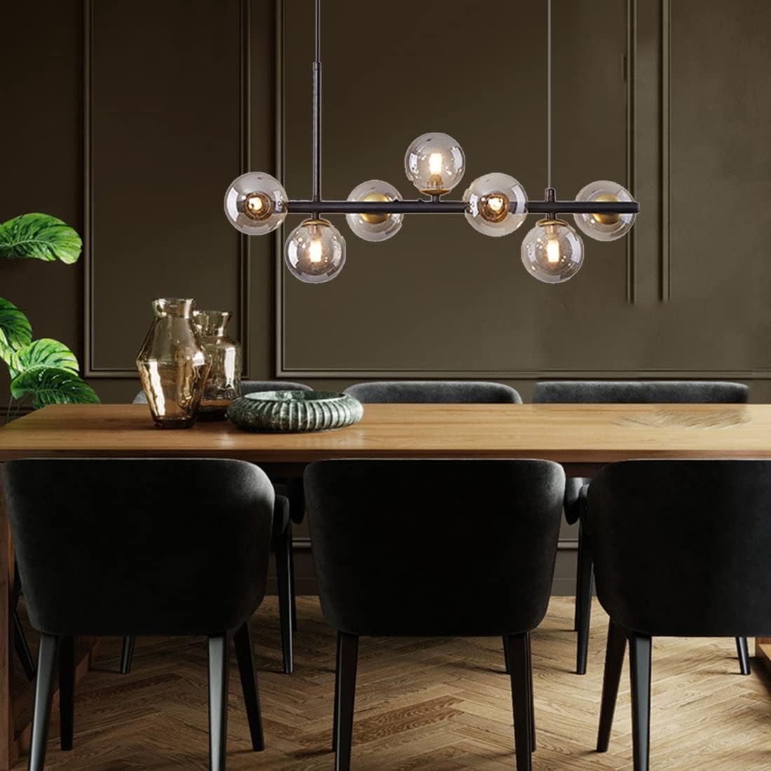 Lustra Abajur Transparent BLACK Liniara 7xG9 C8323/7BK