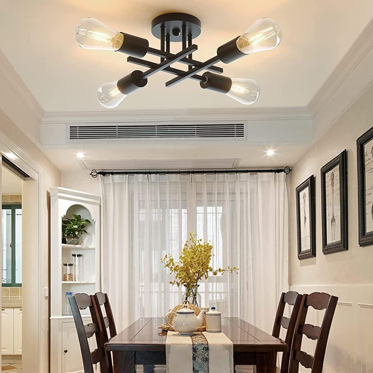 Lustra Vintage 4xE27 Black 3215/4BK