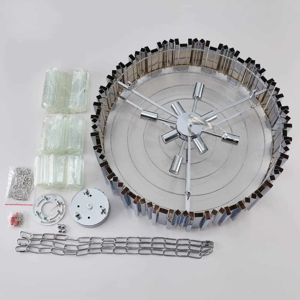 Candelabru Cristal GLORY SILVER 60CM Cu Lant