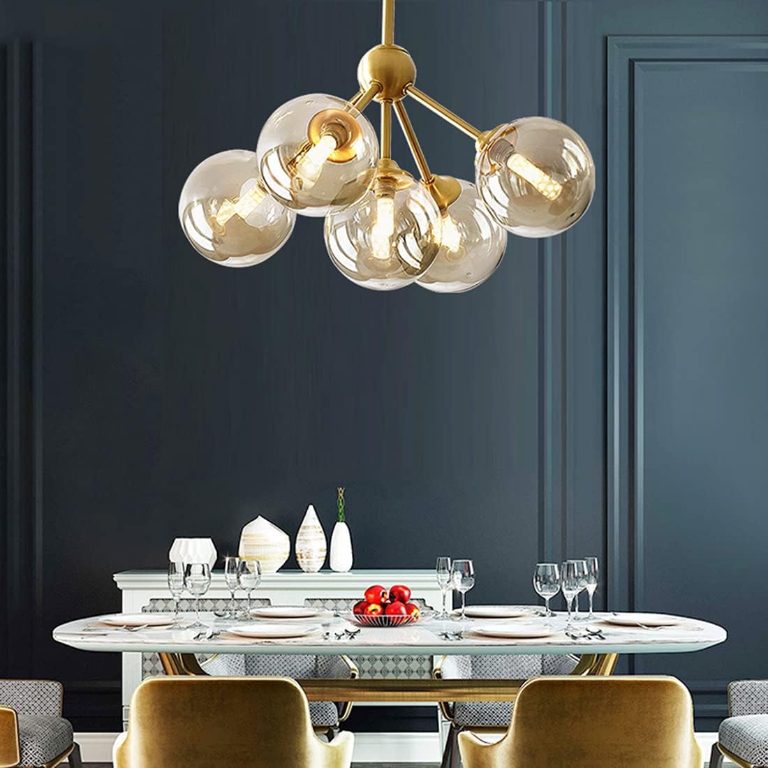 Lustra Abajur Transparent GOLD 5xE14 Mario