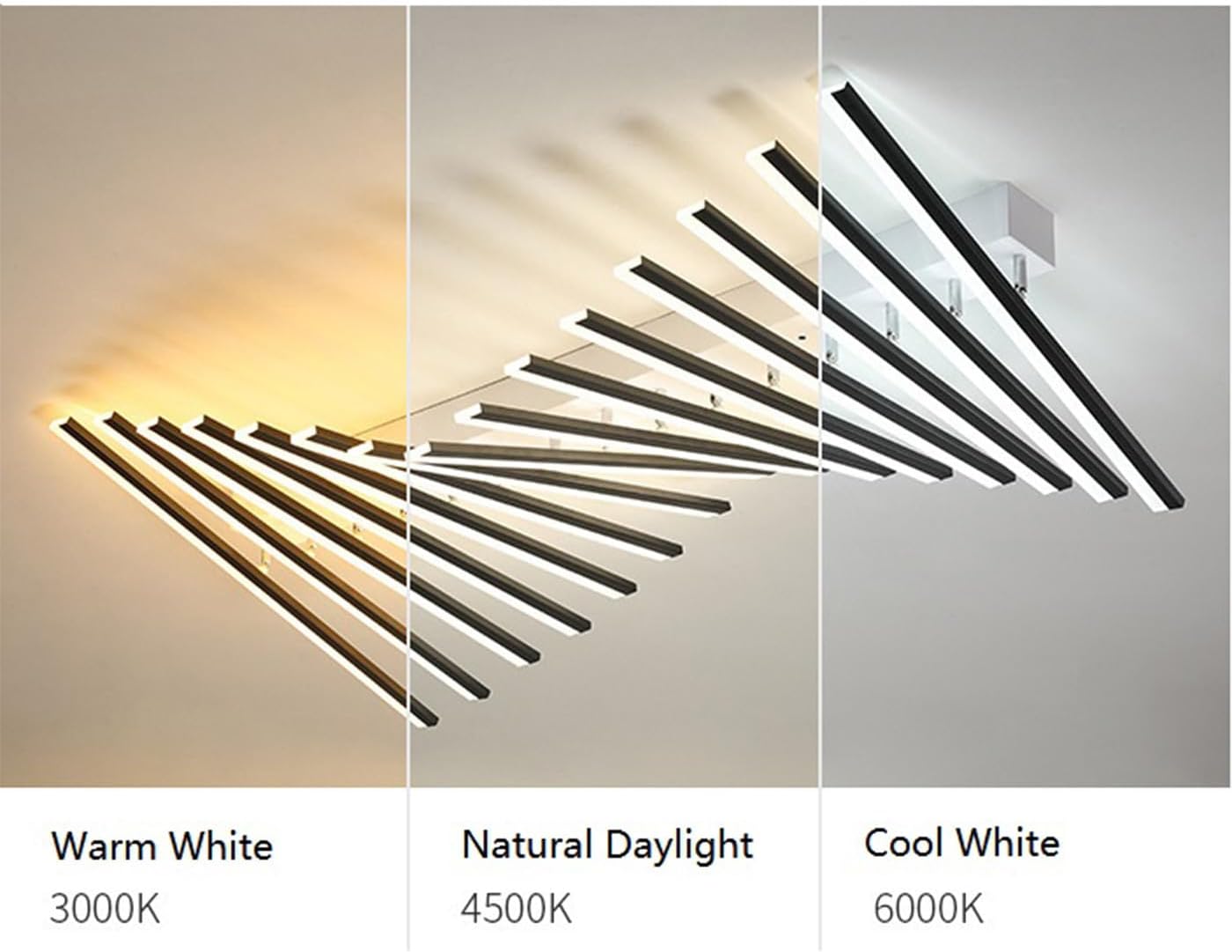 Lustra LED Minimalist LINES Reglabila Alb+Negru Telecomanda