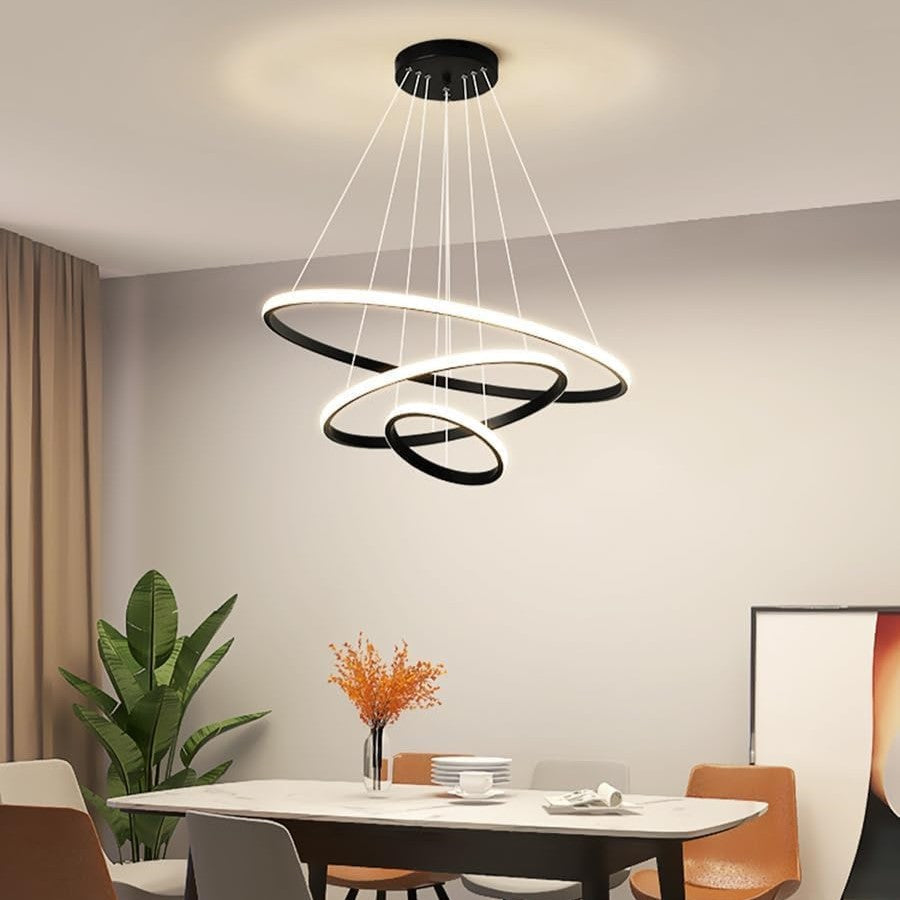 Lustra LED 96W Catalonia 3 Segmente Black Echivalent 400W