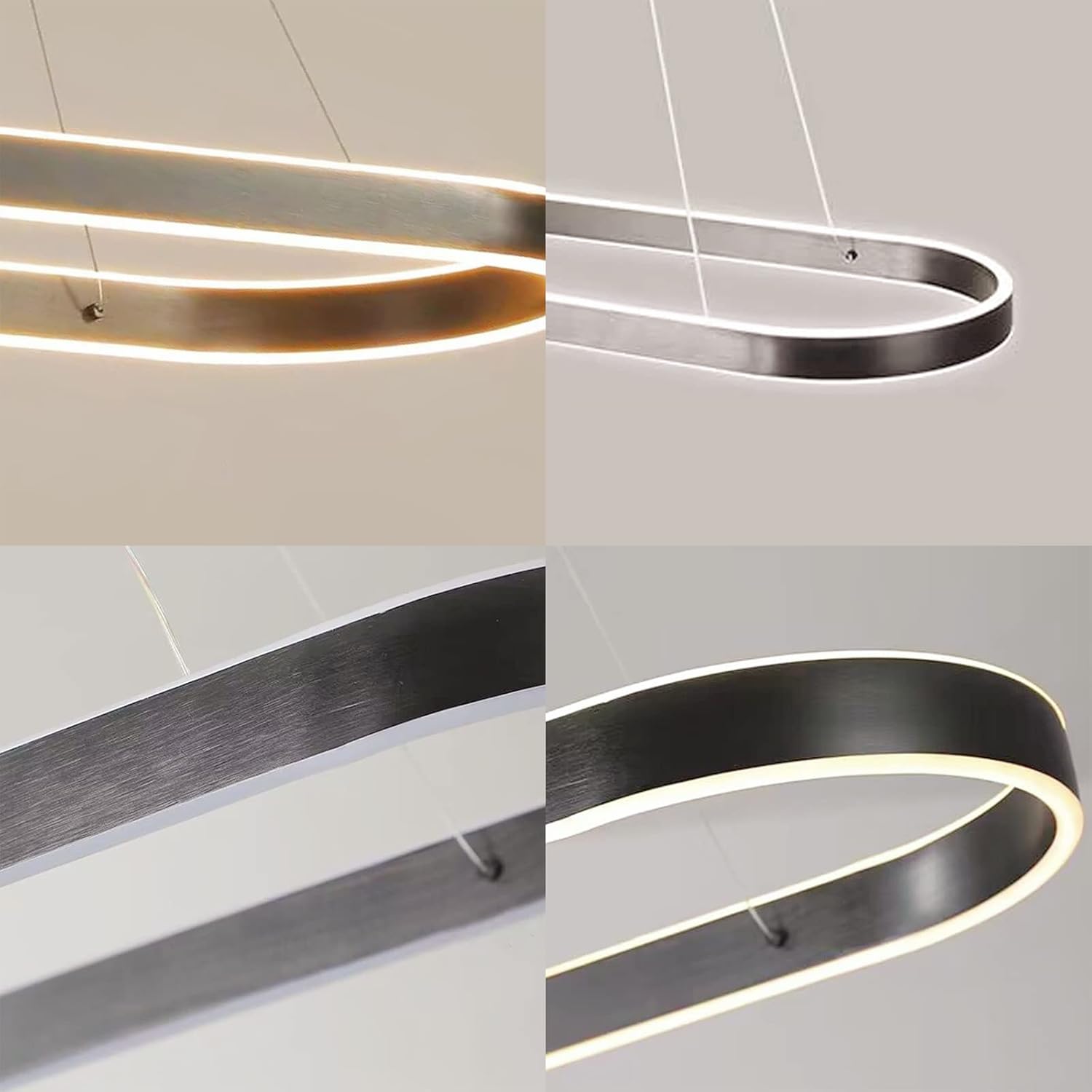 Lustra LED KING Black 1 Segment Oval Echivalent 400W Telecomanda