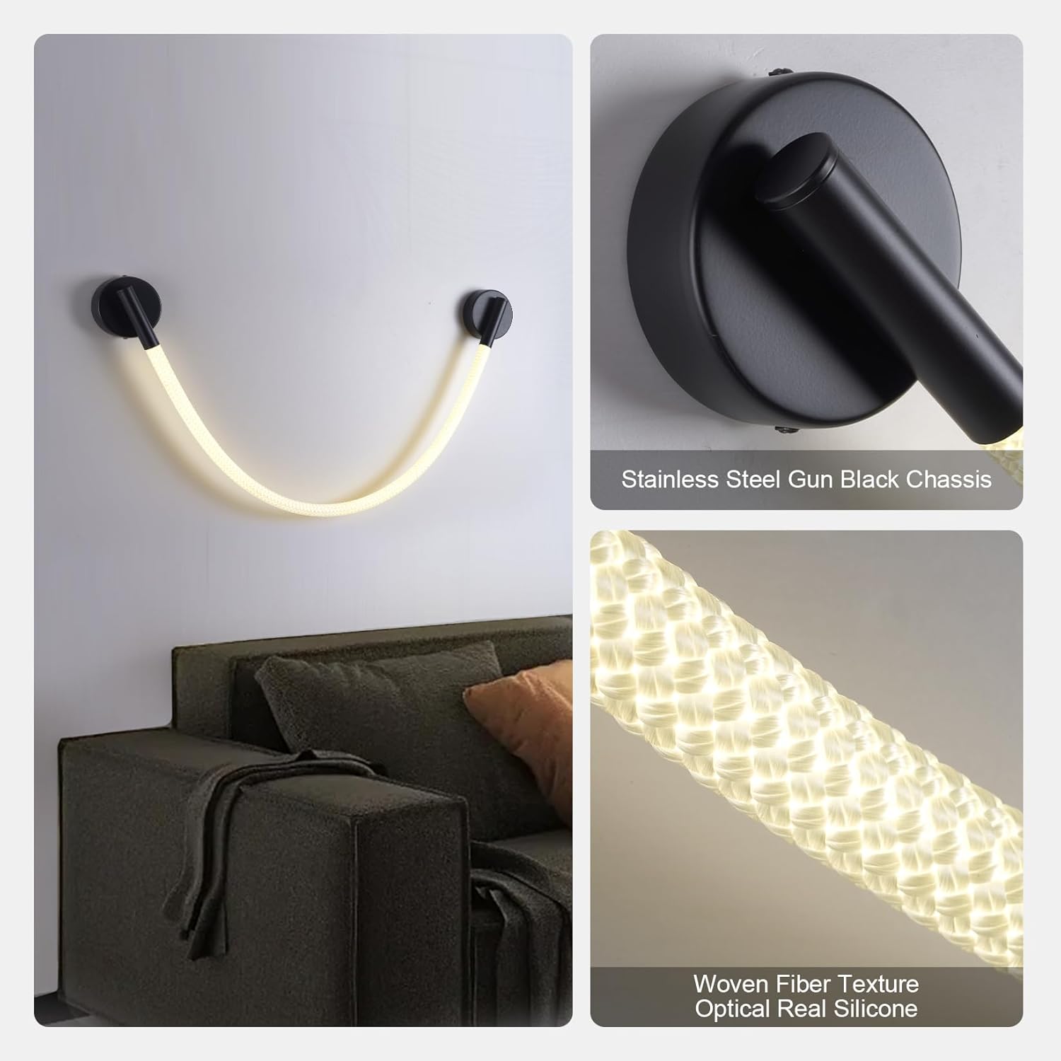 Aplica LED Nordic Style Light Rope Tube G4011 Black