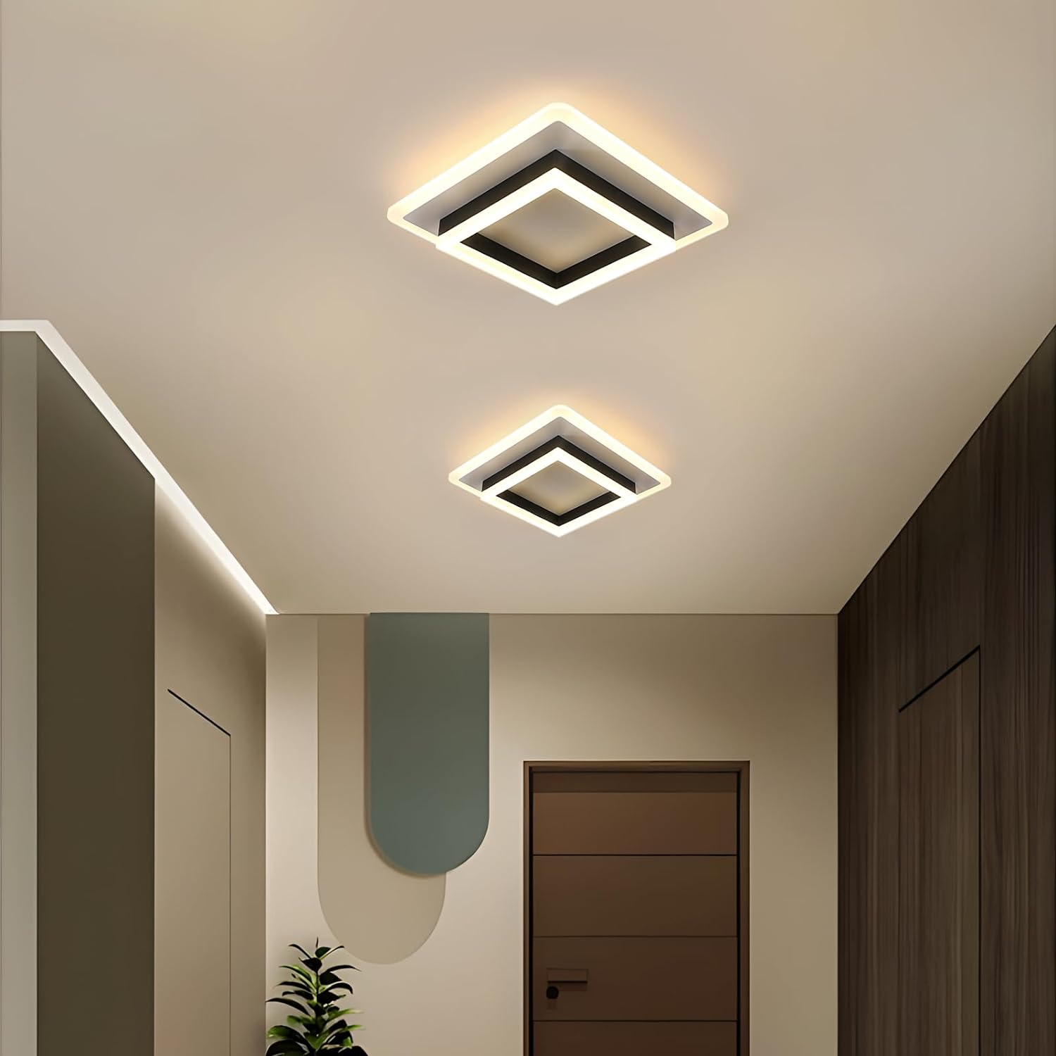 Lustra LED 64W QUADRATA BLACK Echivalent 200W