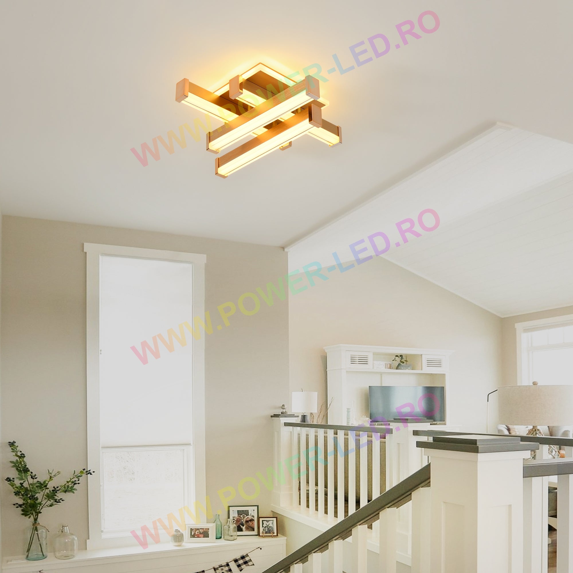Aplica LED LINNES SQUARE 62W GOLD Echivalent 300W