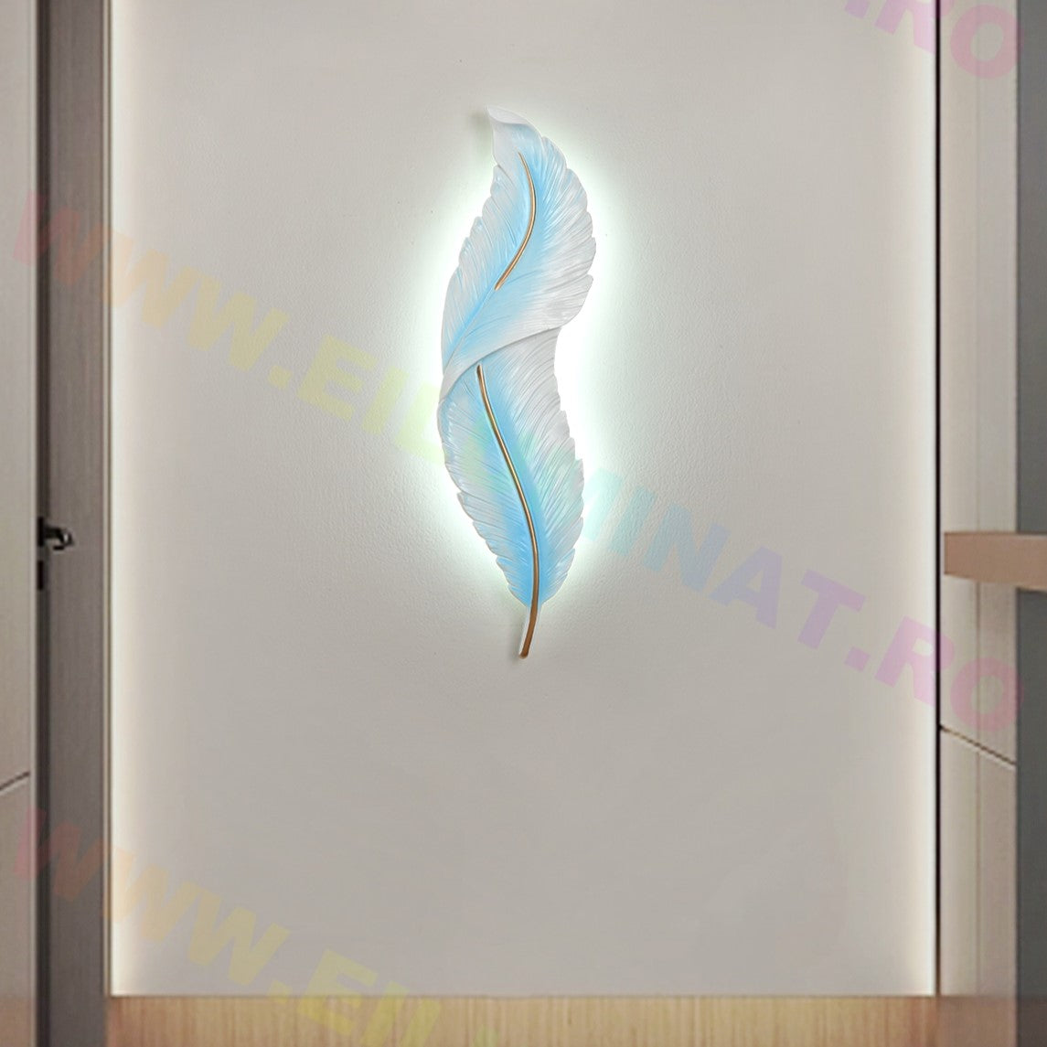 Aplica LED Luxury Feather 36W 87cm Blue Sky