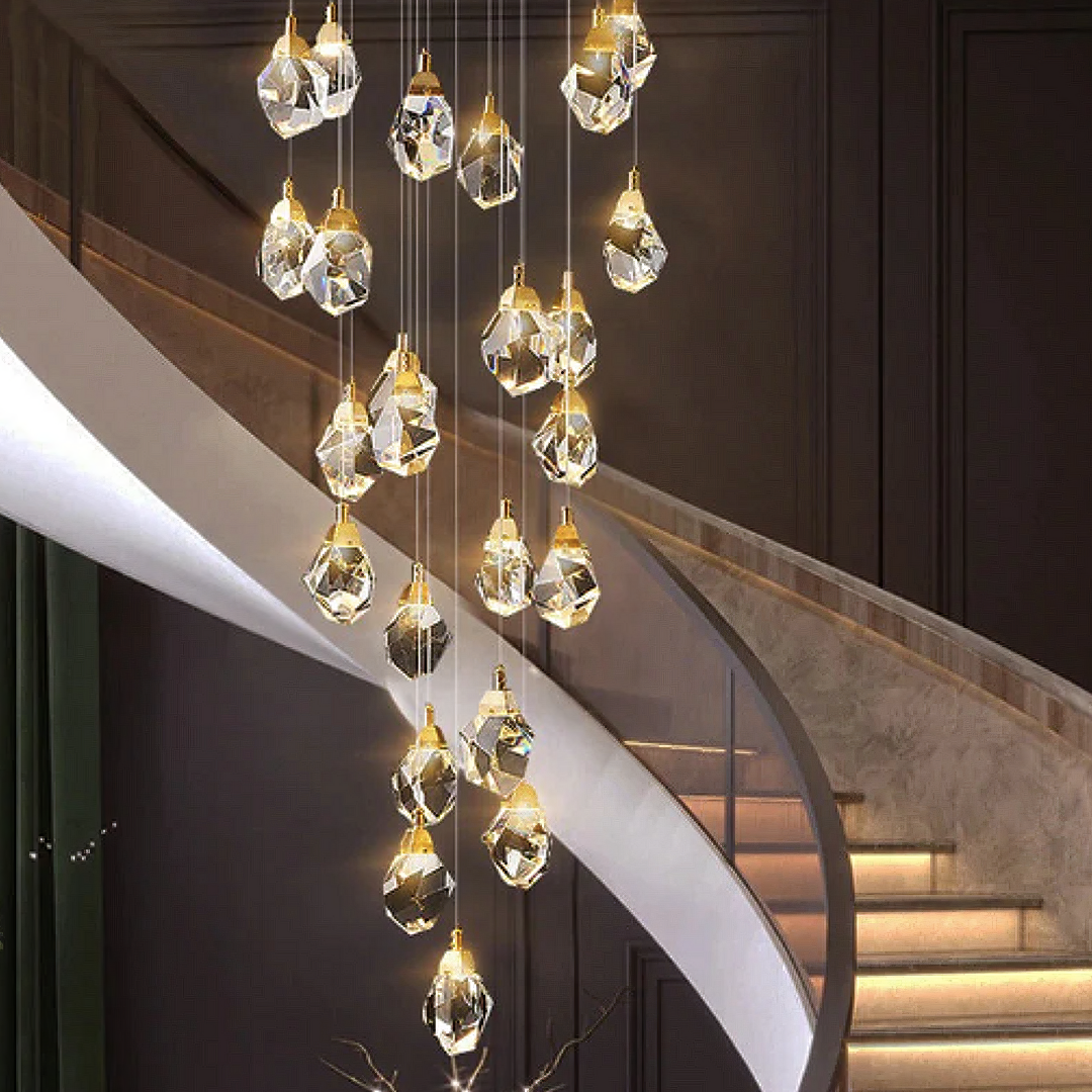 Lustra LED Luxury Crystal Flowing Diamonds