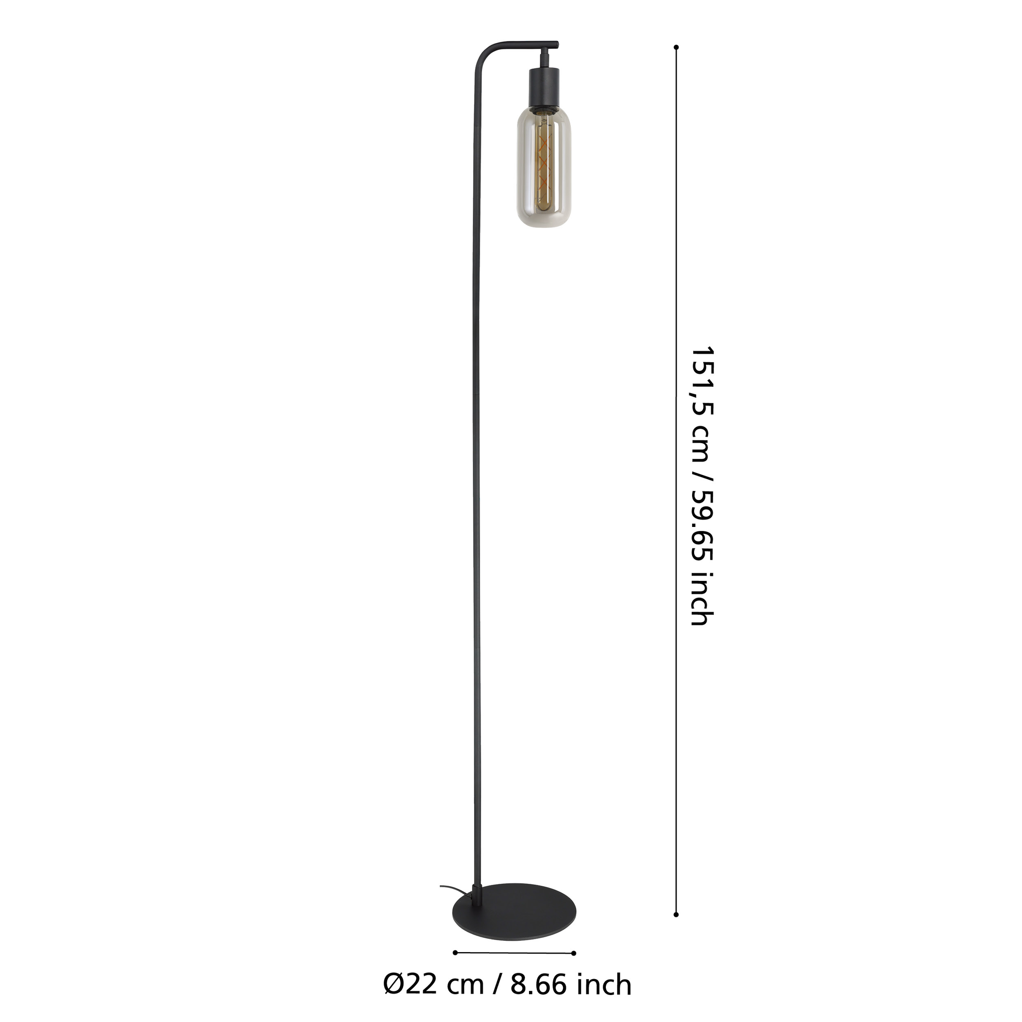 Lampadar MAIONE Black 151CM Eglo