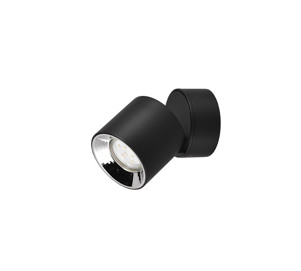 Spot Aplicat Orientabil Rotund Negru Dulie GU10 Ø8.7x12CM