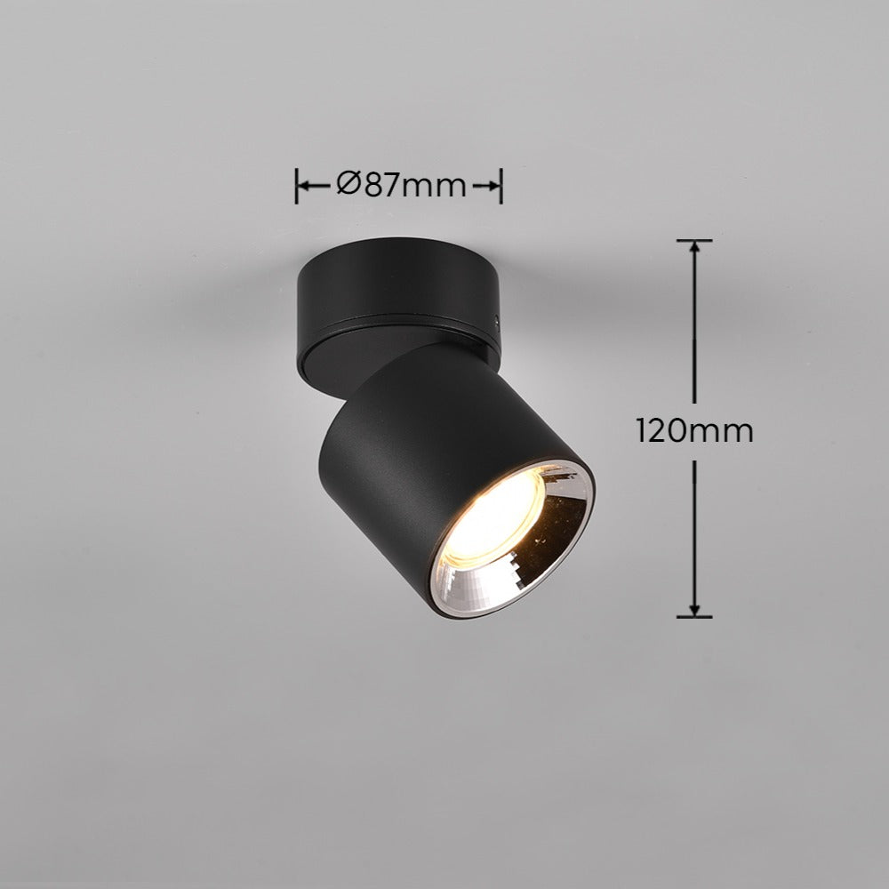 Spot Aplicat Orientabil Rotund Negru Dulie GU10 Ø8.7x12CM