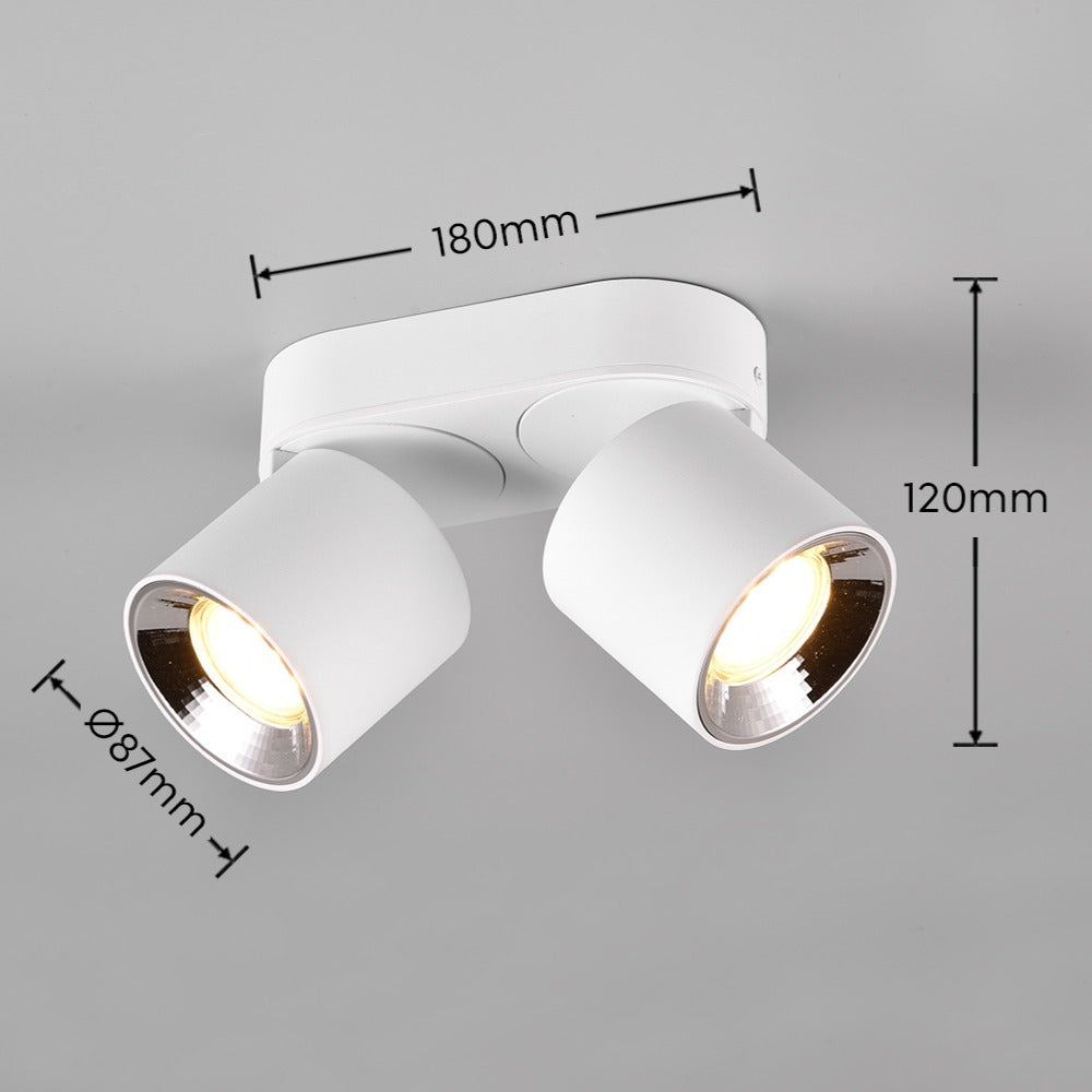 Spot Aplicat Orientabil Dreptunghiular Alb Dulie 2xGU10 L18 x H12CM