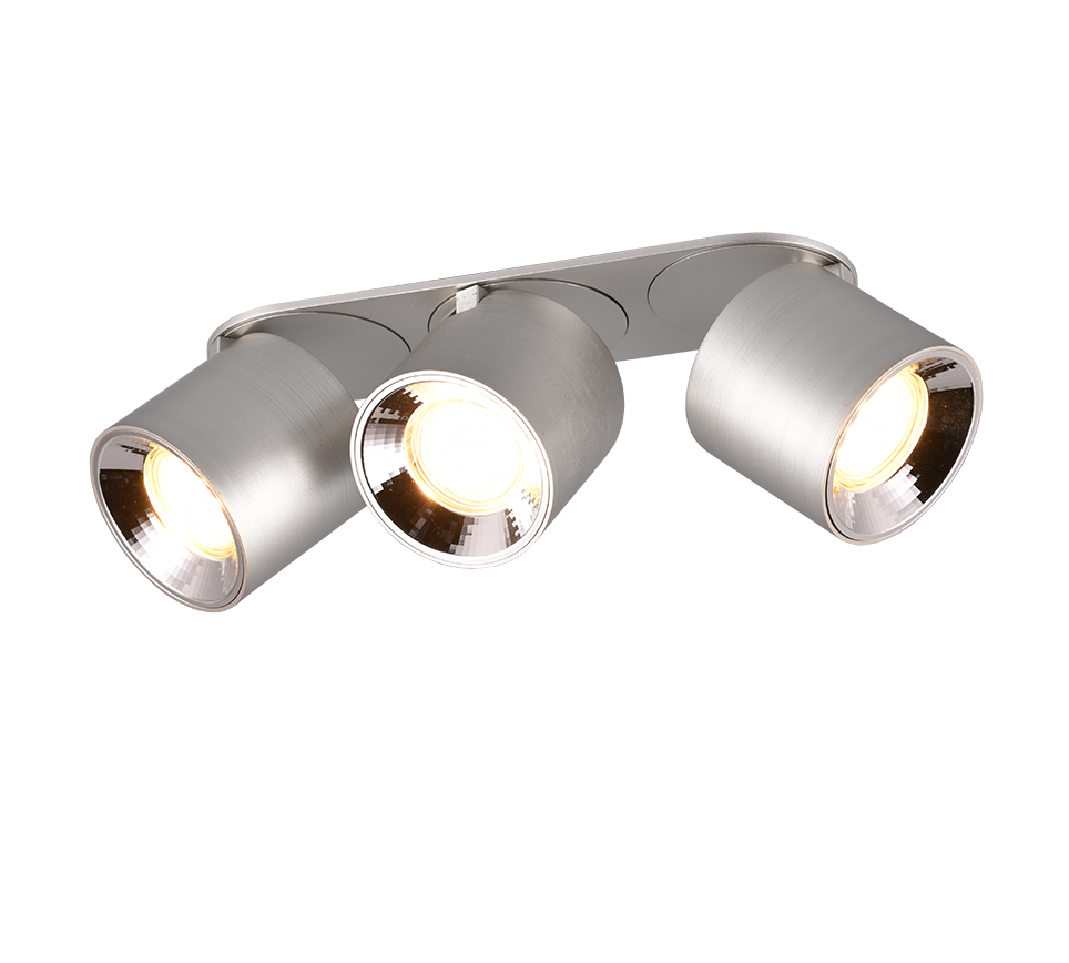 Spot Aplicat Orientabil Dreptunghiular Argintiu Dulie 3xGU10 L27.3 x H12CM