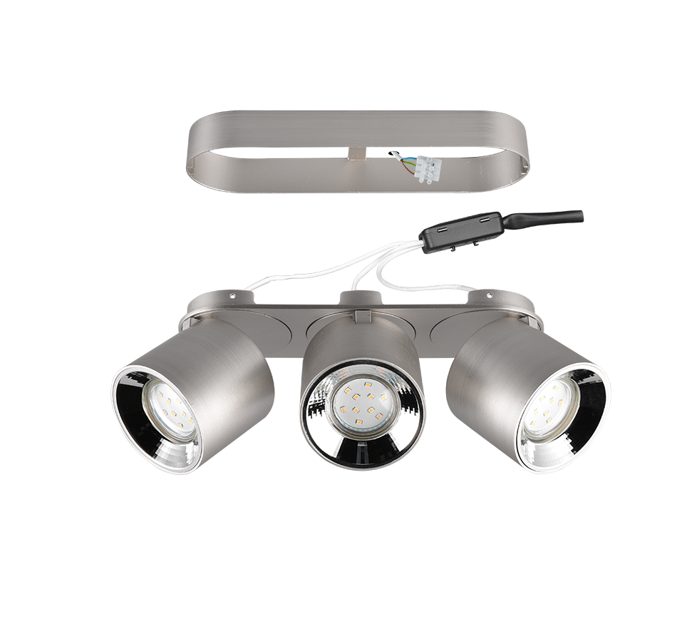 Spot Aplicat Orientabil Dreptunghiular Argintiu Dulie 3xGU10 L27.3 x H12CM