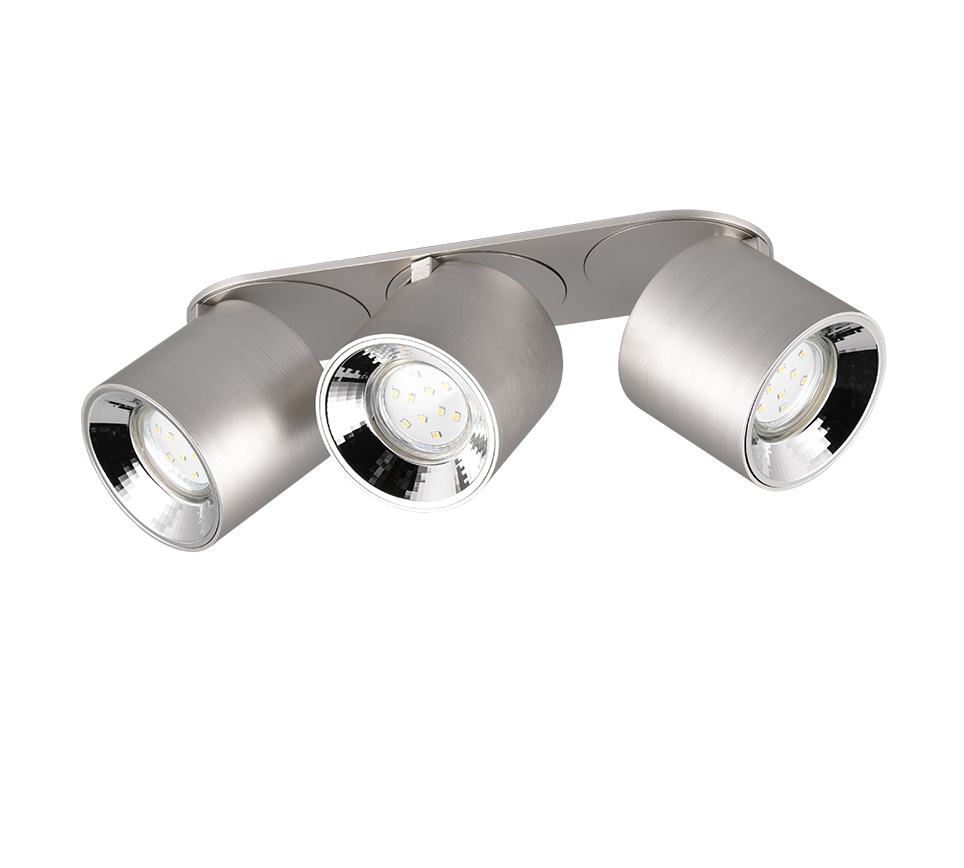 Spot Aplicat Orientabil Dreptunghiular Argintiu Dulie 3xGU10 L27.3 x H12CM