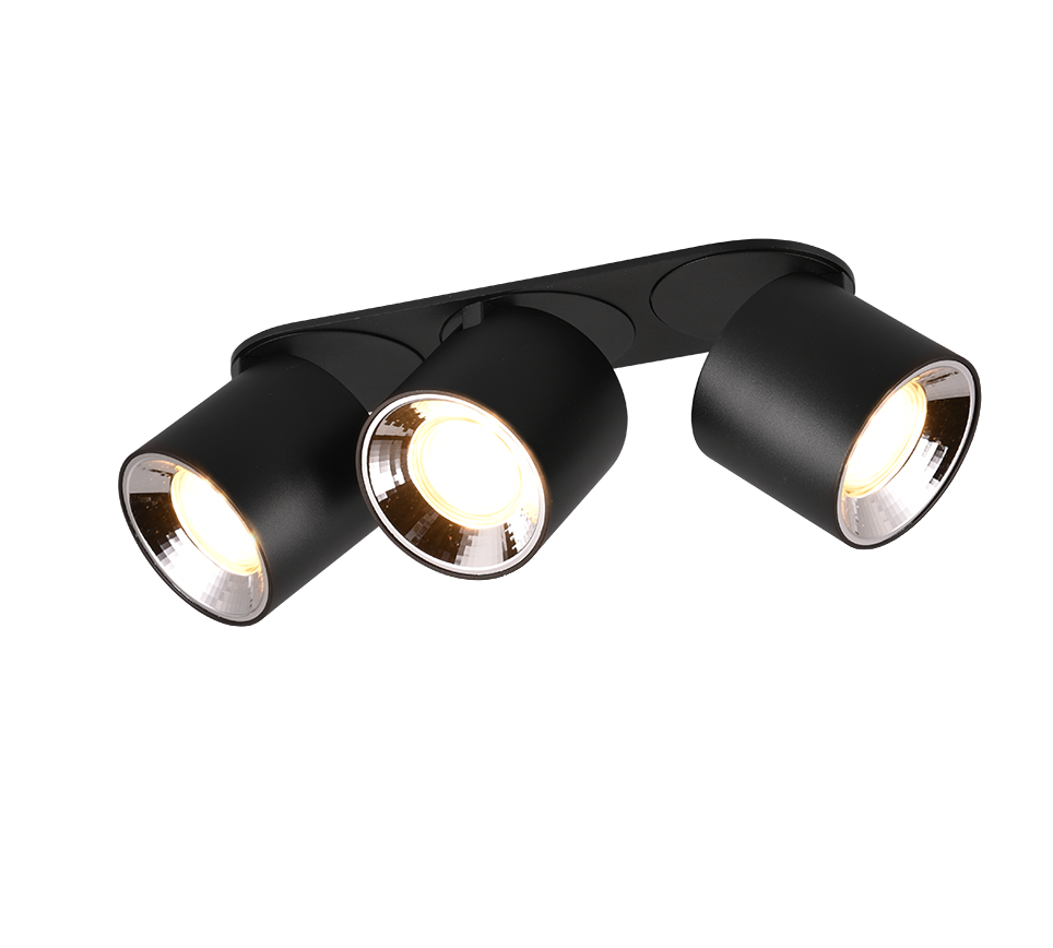 Spot Aplicat Orientabil Dreptunghiular Negru Dulie 3xGU10 L27.3 x H12CM