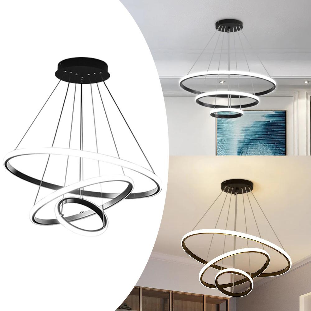 Lustra LED 96W Catalonia 3 Segmente Black Echivalent 400W