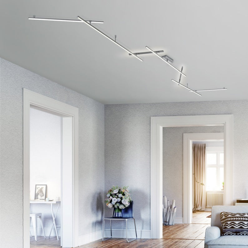 Lustra LED INDIRA Reglabila Argintie 345cm Echivalent 350W