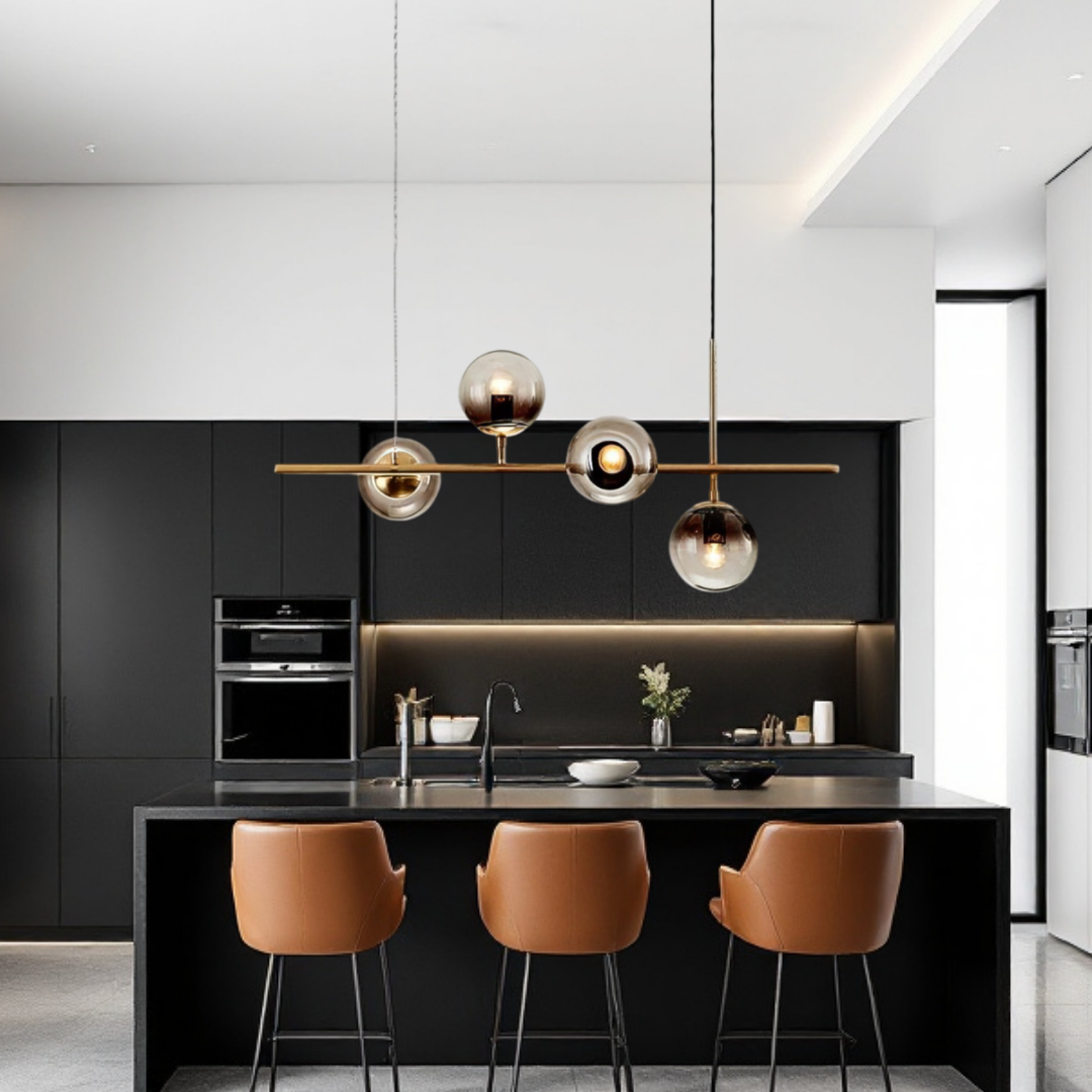 Lustra Abajur 4xE14 Suspendata Phantom Noir