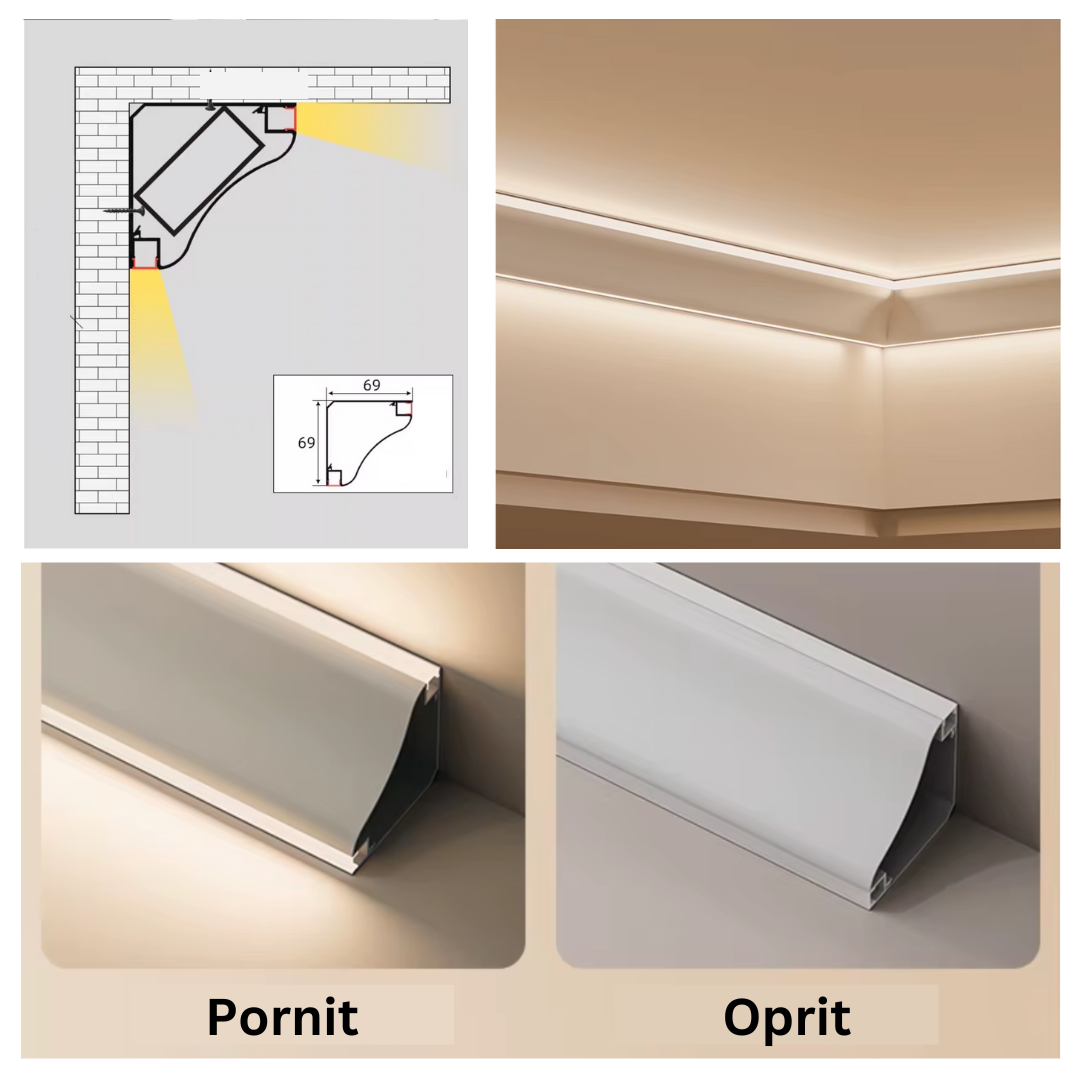 Profil Dublu de Colt pentru Banda LED 3M