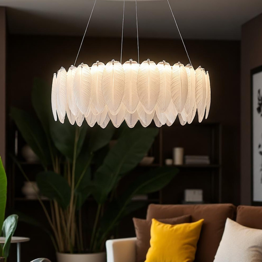 Lustra LED Suspendata 96W 50CM Feathers Deluxe Echivalent 500W