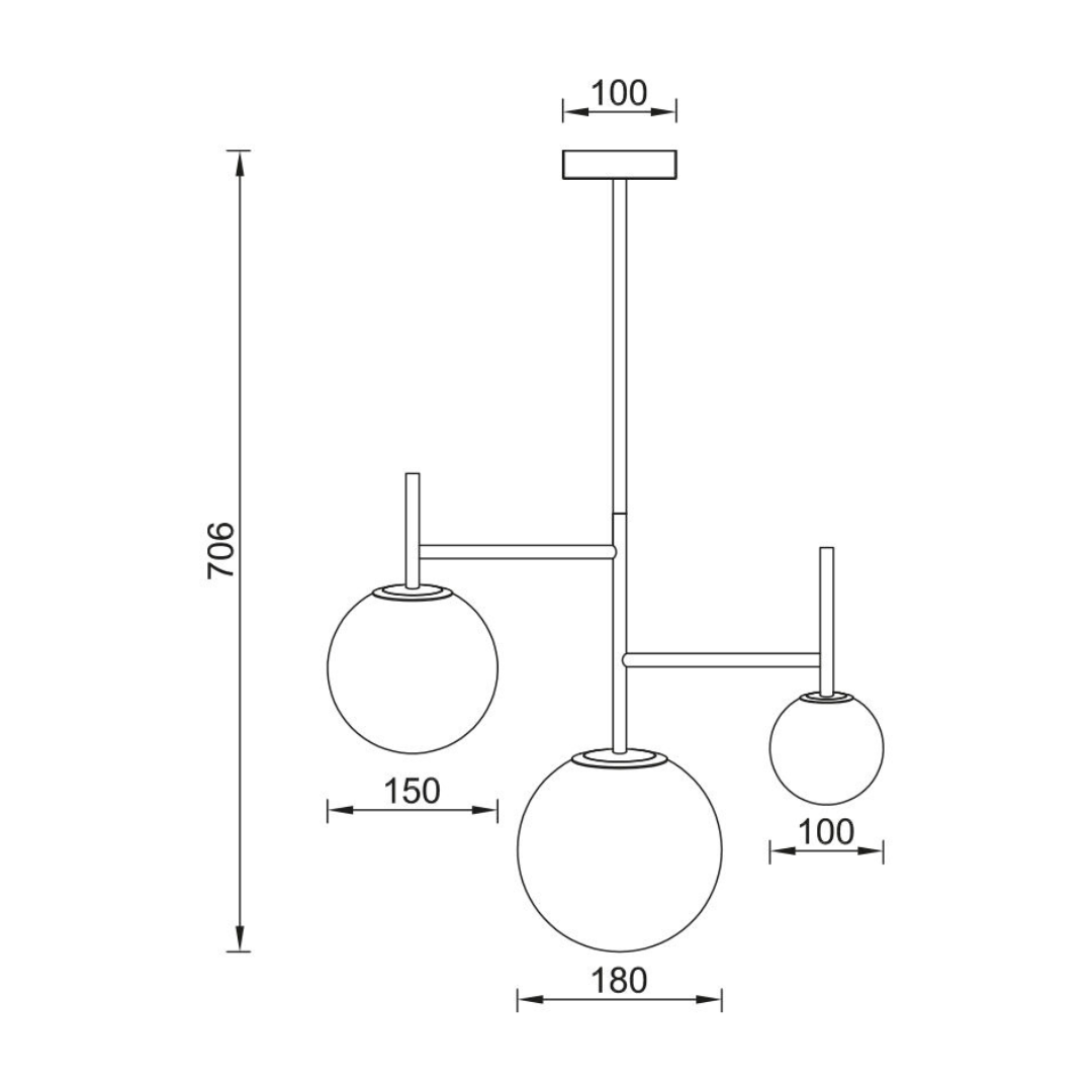 Lustra Abajur 3xG9 Black Gondor