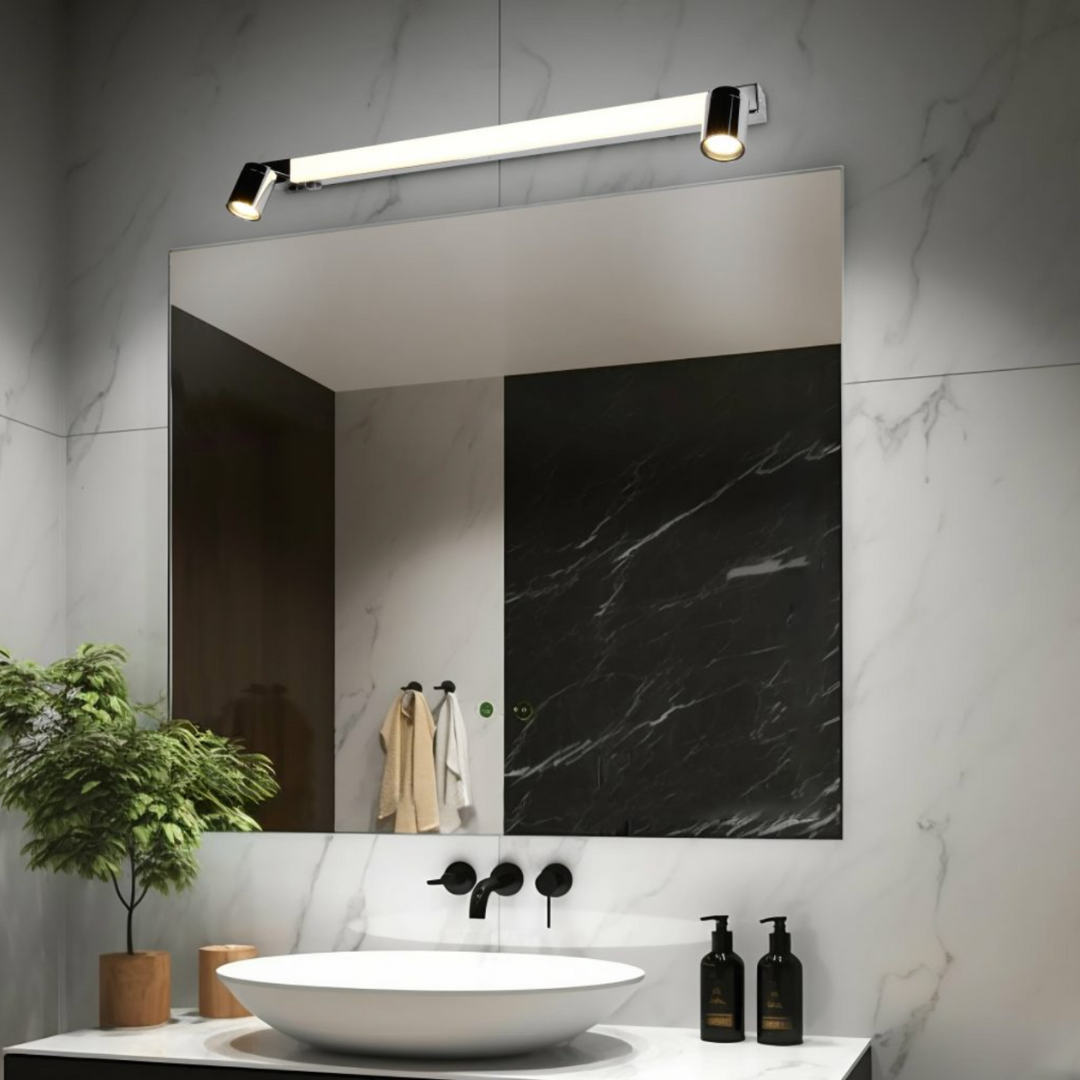 Aplica LED ENRICO Chrome 9W 90cm IP44 cu Spoturi 2xGU10