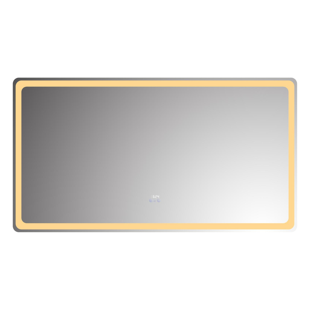 Oglinda LED 150x80CM cu Senzor Radar, 3 Lumini, Touch, Dezaburire, Ceas, Termometru