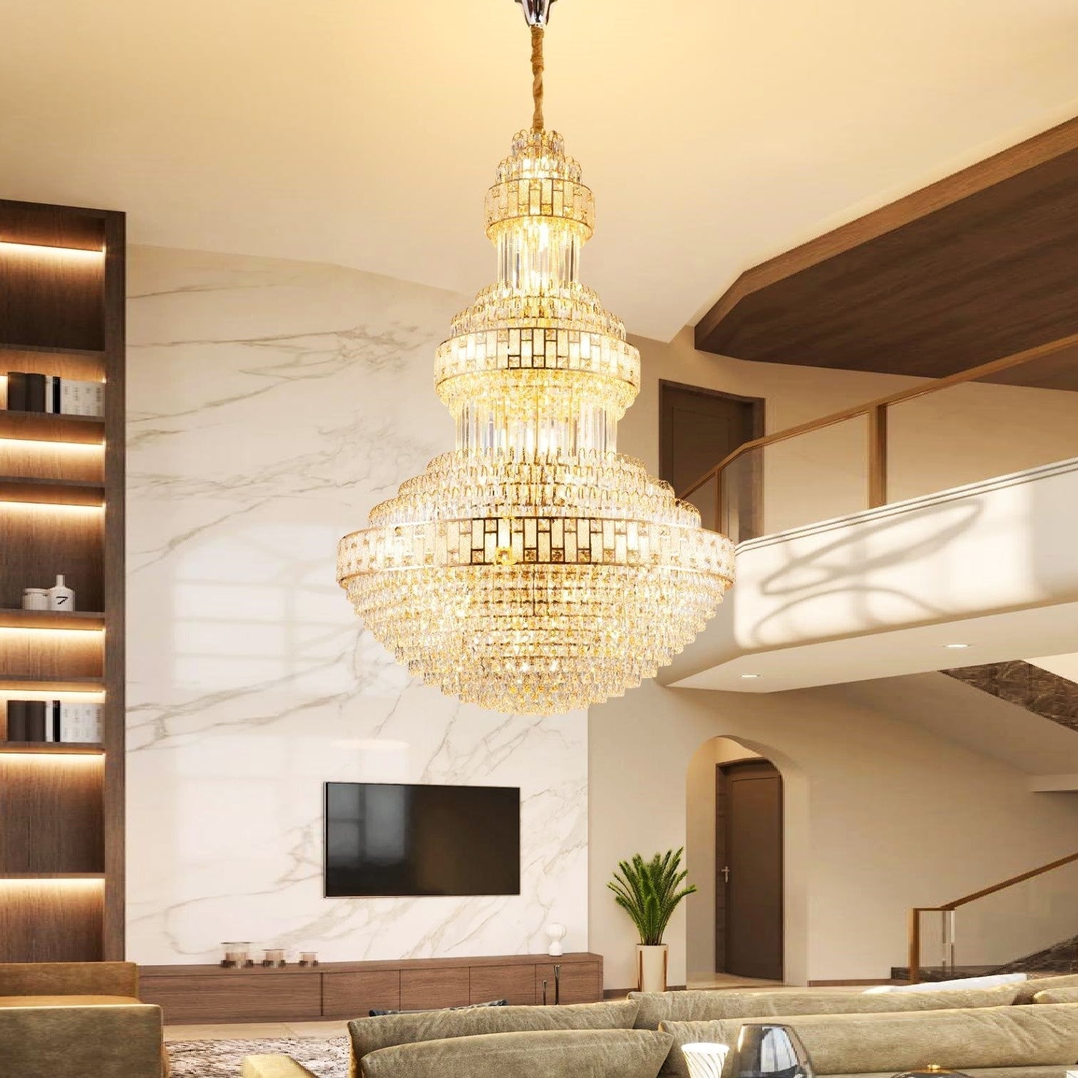 Candelabru Cristal LUXURY Golden 180cm -L301