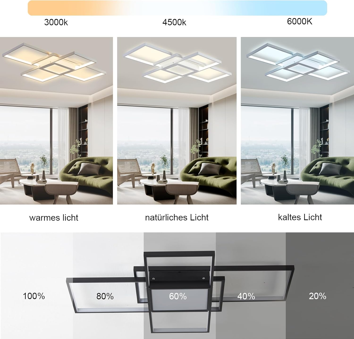 Lustra LED PREMIUM IRVINE Echivalent 800W cu Telecomanda