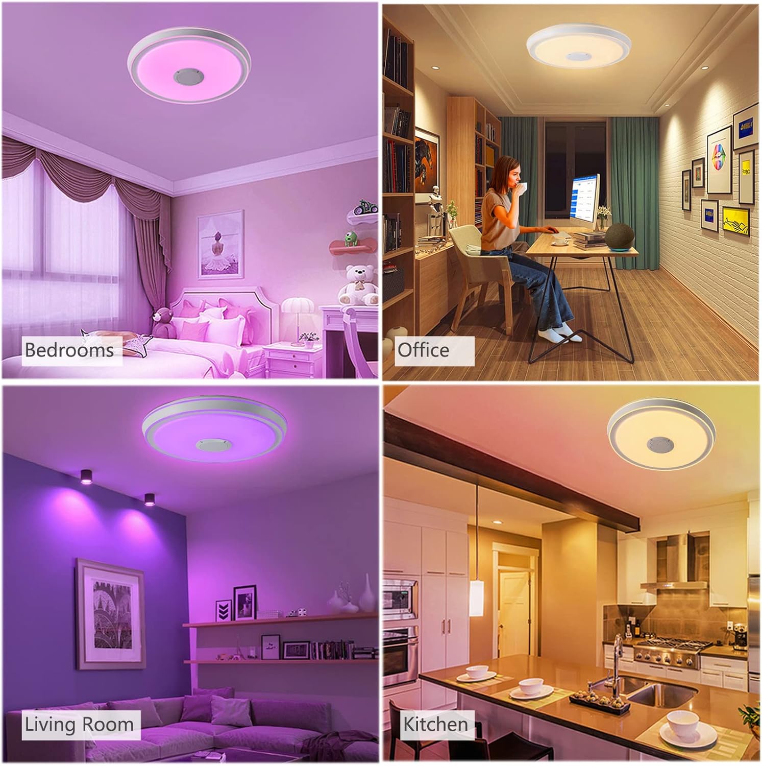 Plafoniera LED SMART 50W RGB+CCT, Bluetooth si Telecomanda Echivalent 400W