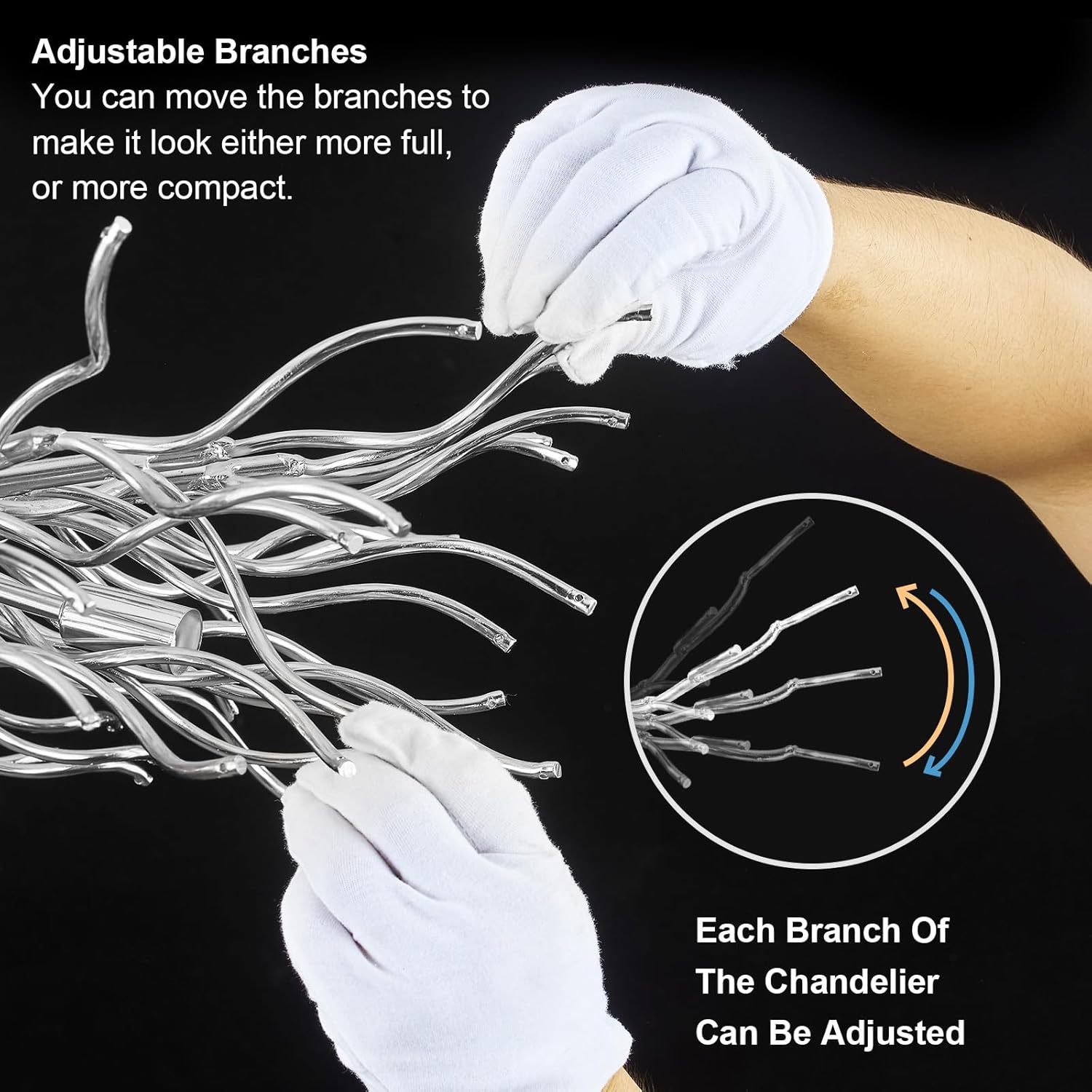 Candelabru Cristal LUXURY SILVER Tears 160x50cm