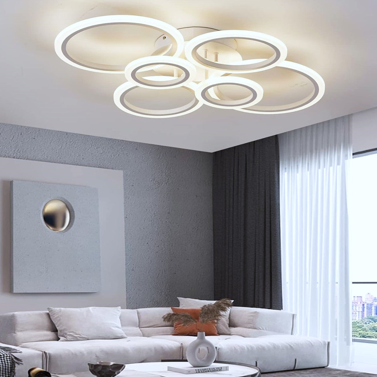 Lustra LED 4+2 CIRCLE MAXI ALB SMART Echivalent 600W